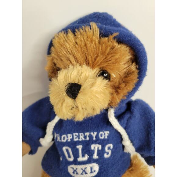 Indianapolis COLTS Super Soft 9" Brown Bear Wearing Hoodie Stuffed Animal - Picture 7 of 9